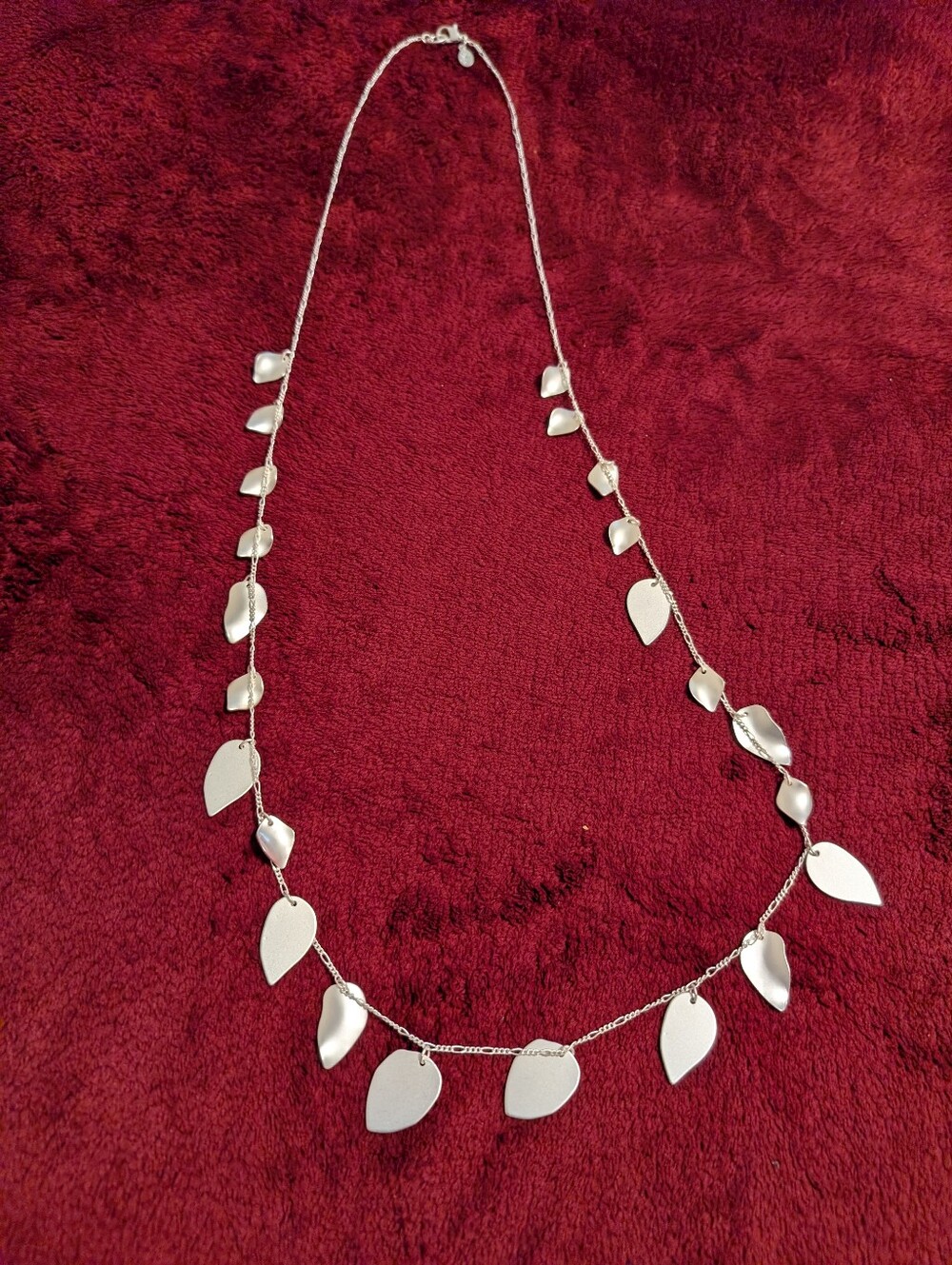Silver Leaf Dangle Necklace - Women Jewelry